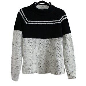 Oui Two-tone Textured Knit Sweater